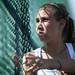 Greenhills No 1 singles player Rae Schuller talks to her coach in between games while playing Saline on Tuesday, May 14. Daniel Brenner I AnnArbor.com